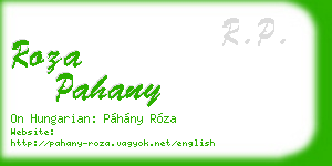 roza pahany business card